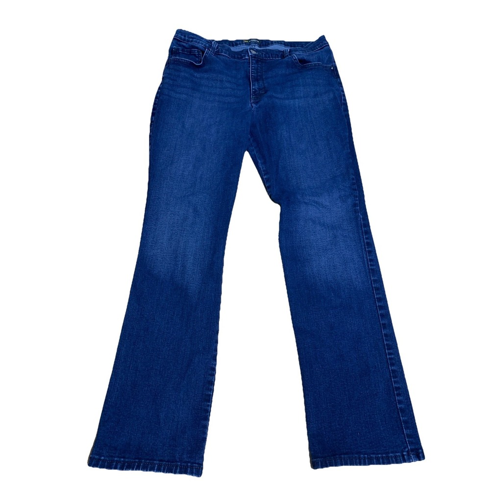 Lee Straight Mid-Rise Jeans 18L Large Women's Dark Wash‎ Gently 3051816